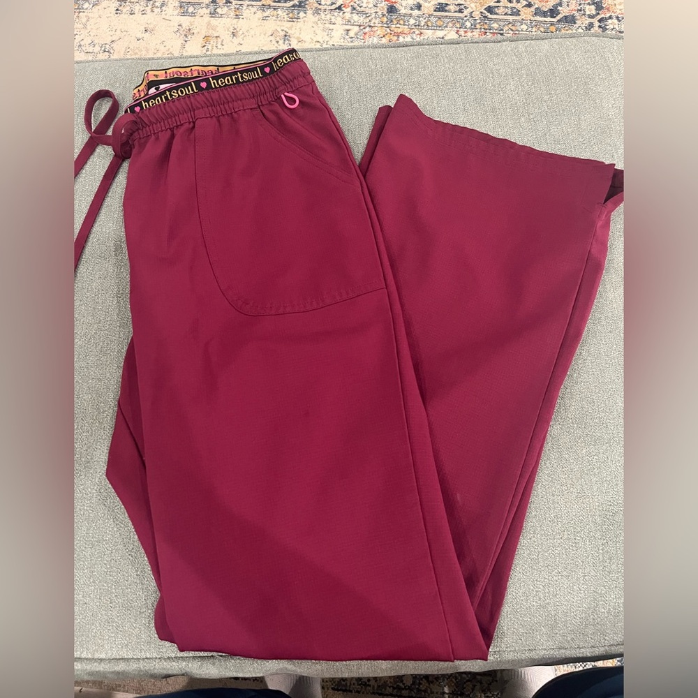 HeartSoul Wine Red Scrub Pants